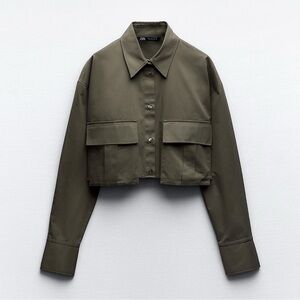 ZARA | Cropped Gabardine Shirt  NWT